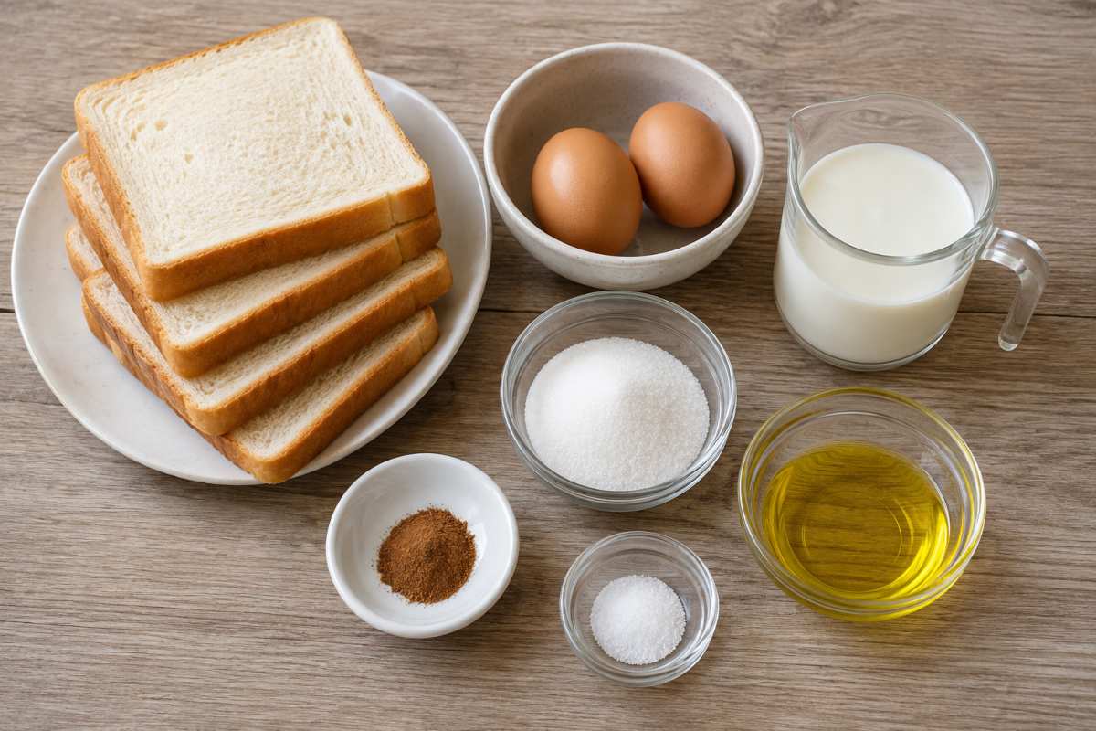 Ingredients for making French Toast
