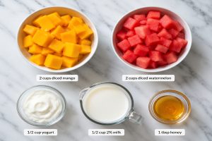 Ingredients of Easy Mango Watermelon Smoothie