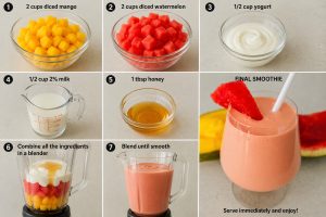 Instructions for Mango Watermelon Smoothie