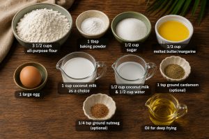Ingredients for Mandazi African Donuts Recipe