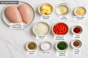 Ingredients For the Chicken in Chicken and Peppers Recipe