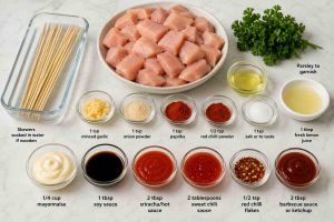 Bang Bang Chicken Skewers
