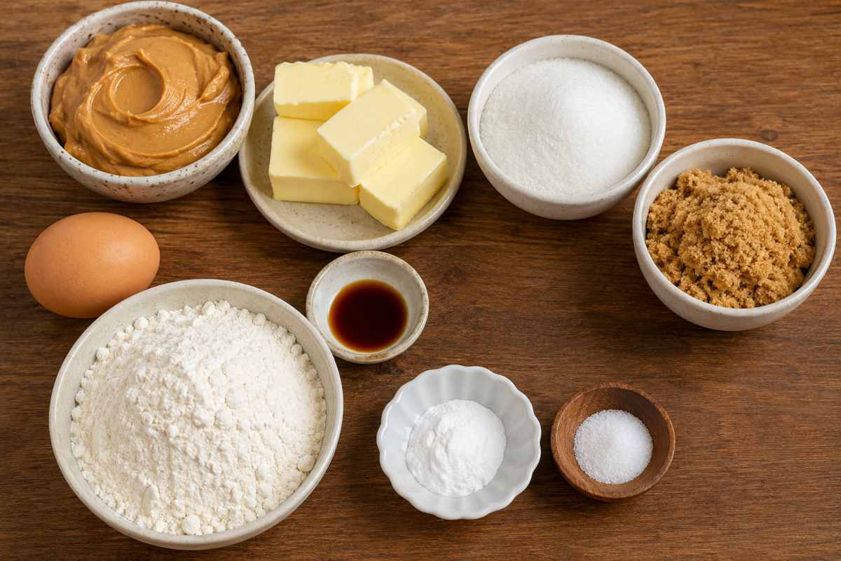 Ingredients for Peanut Butter Cookies