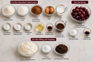 Ingredients of Black Forest Cake