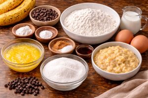 Ingredients of Chocolate Chip Banana Cake
