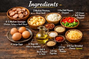 Ingredients of Sausage Egg Hash