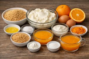 Ingredients of Fluffy Orange Cheesecake