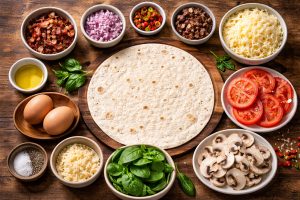 Ingredients of quesadilla recipe