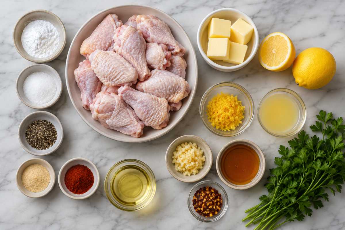 Ingredients for Lemon Pepper Wings