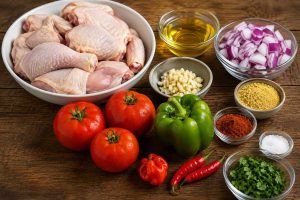 Ingredients for making chicken stew recipe