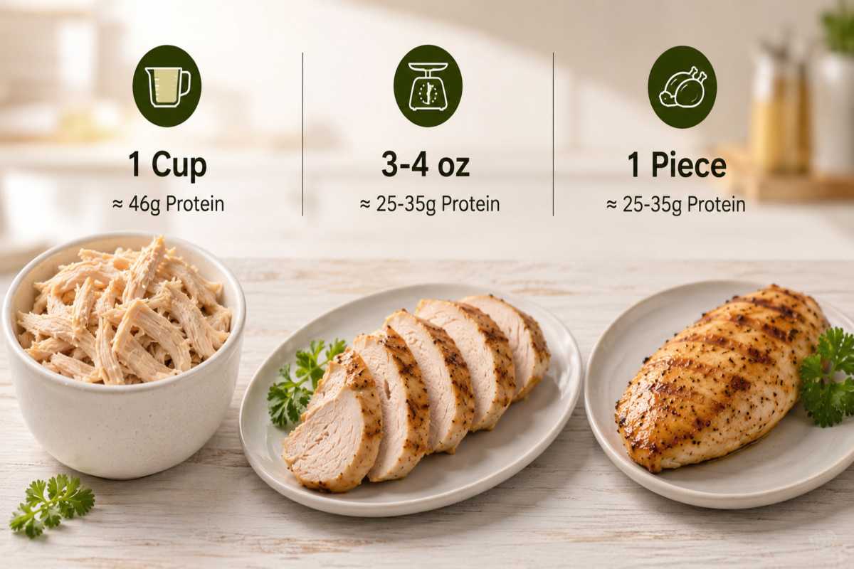 Chicken Breast Protein Per Serving, Cup and Piece