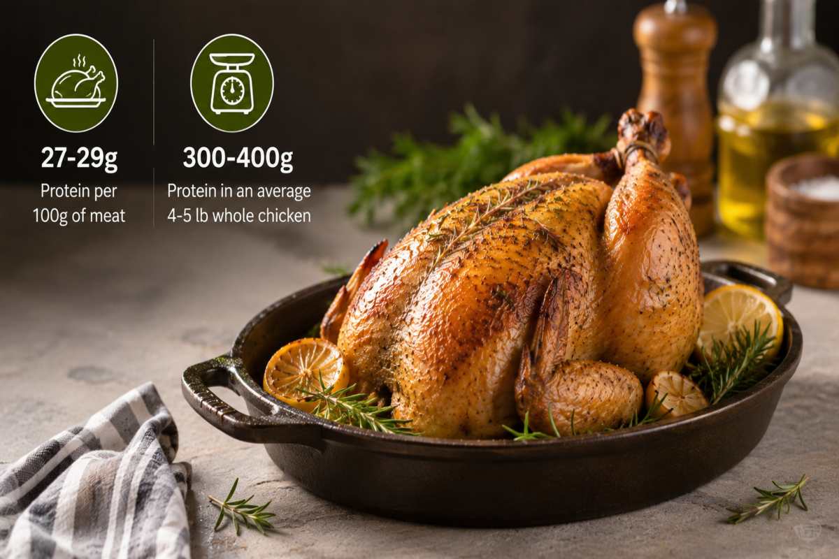 How much Protein in a Whole Chicken