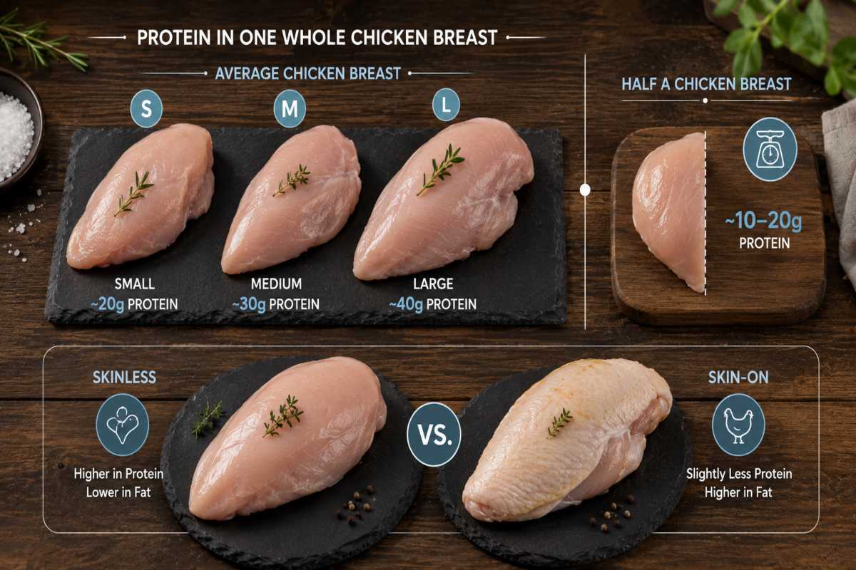 Protein in One Whole Chicken Breast