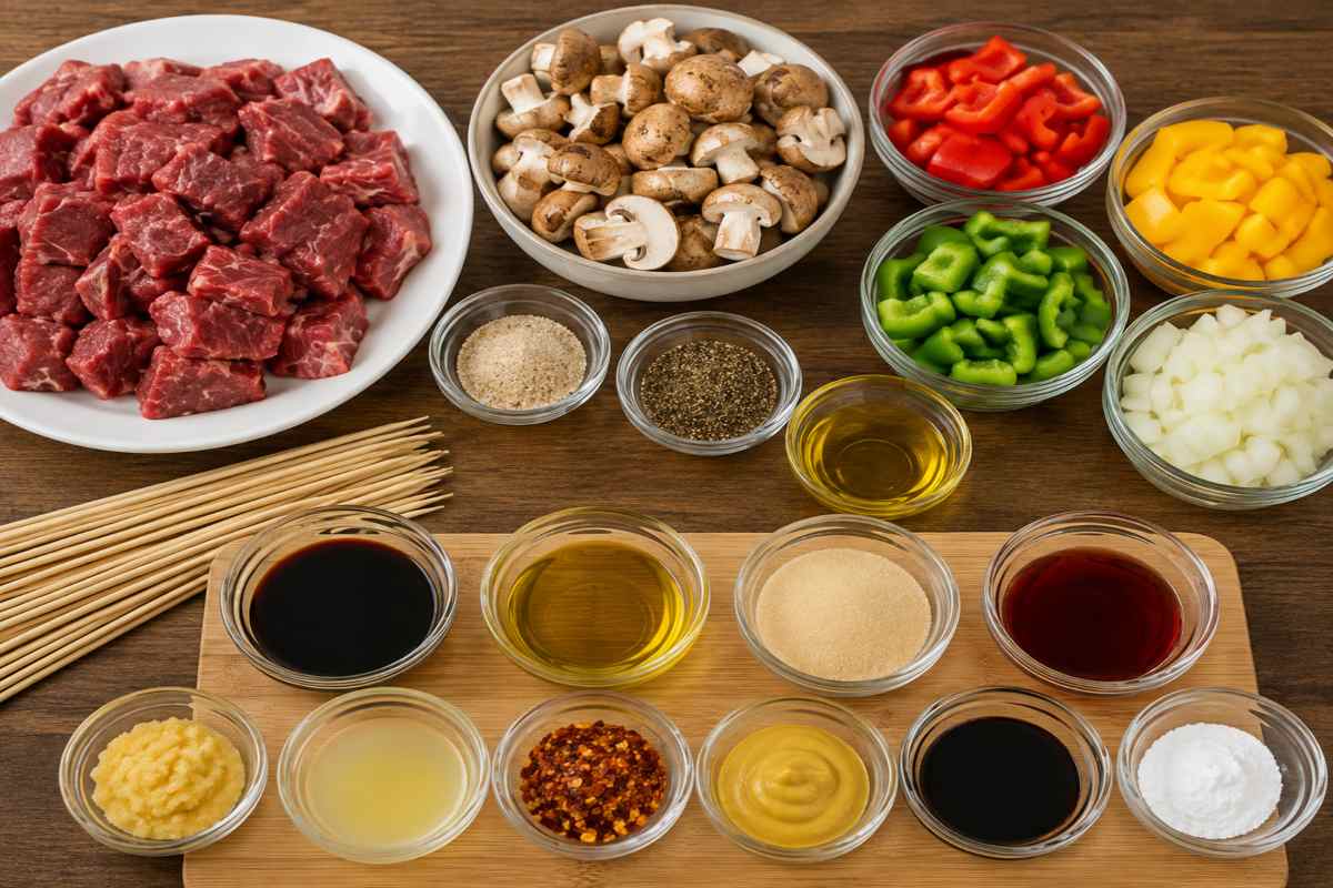 Ingredients for Beef Skewers