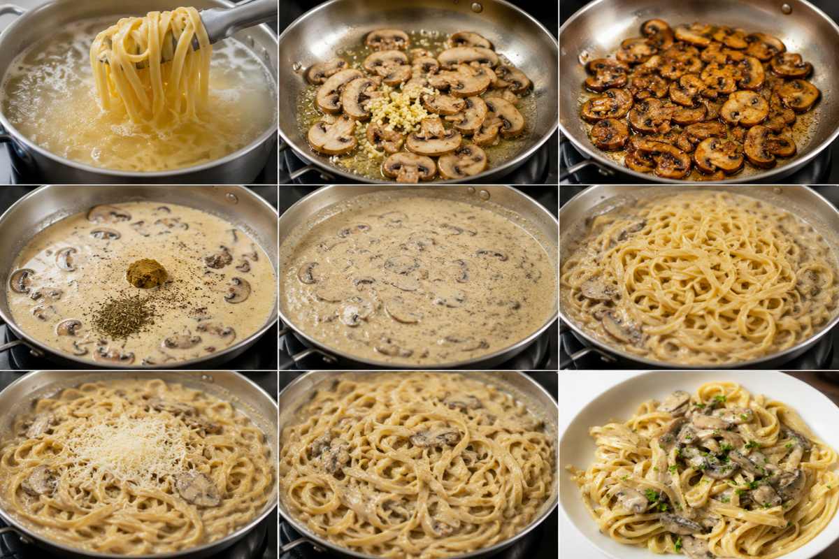 Step By Step Instructions for Mushroom Florentine