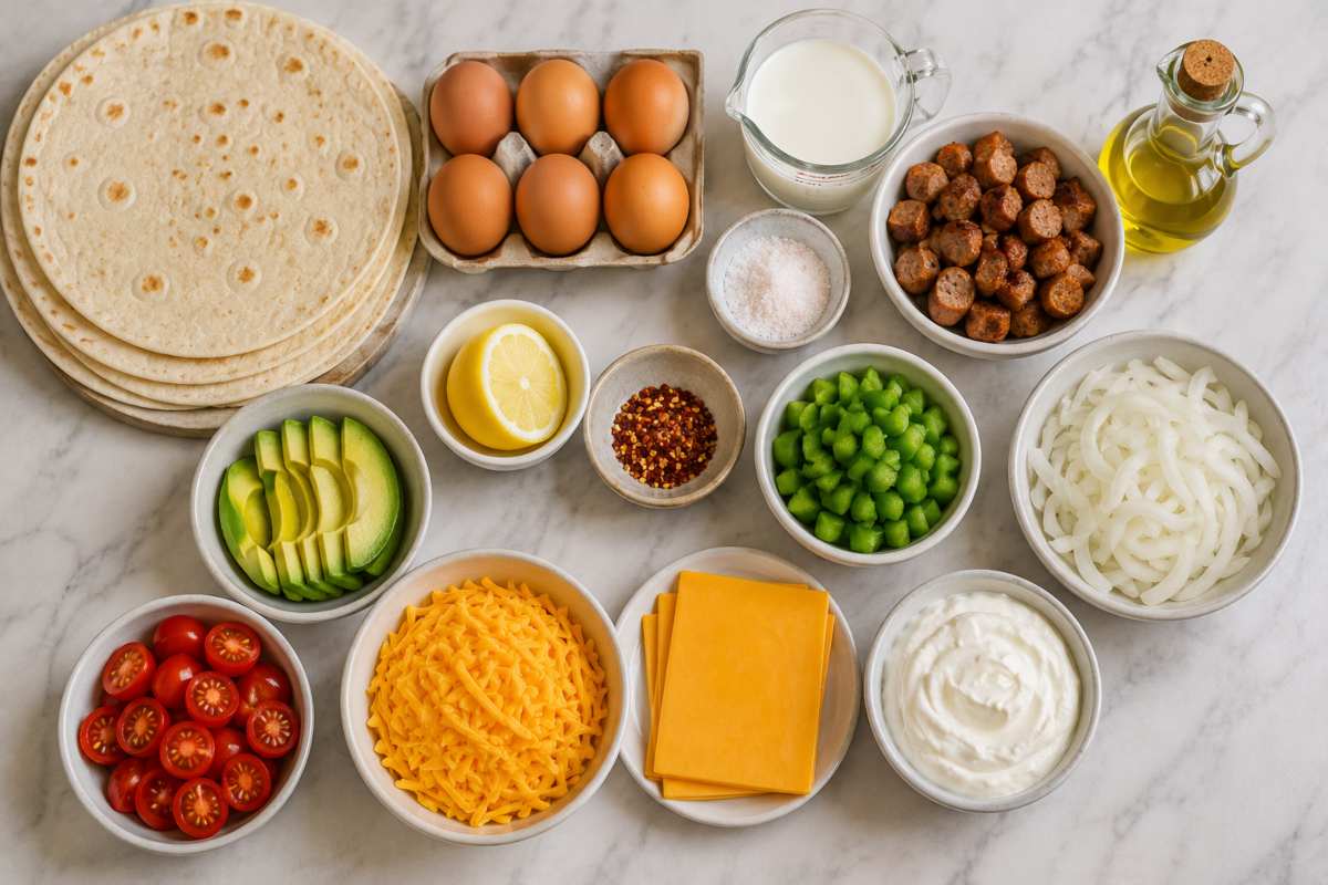 Ingredients for making Burrito Recipe