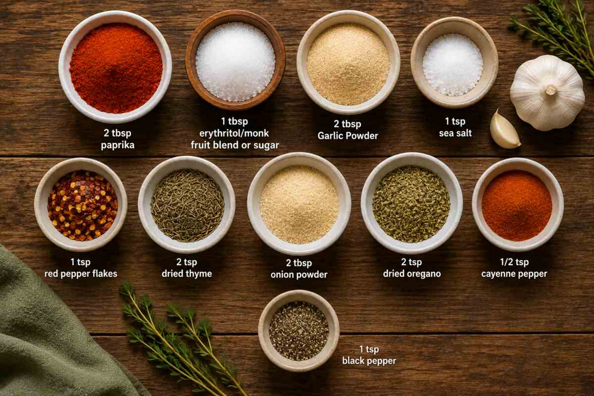 Ingredients for Cajun Seasoning