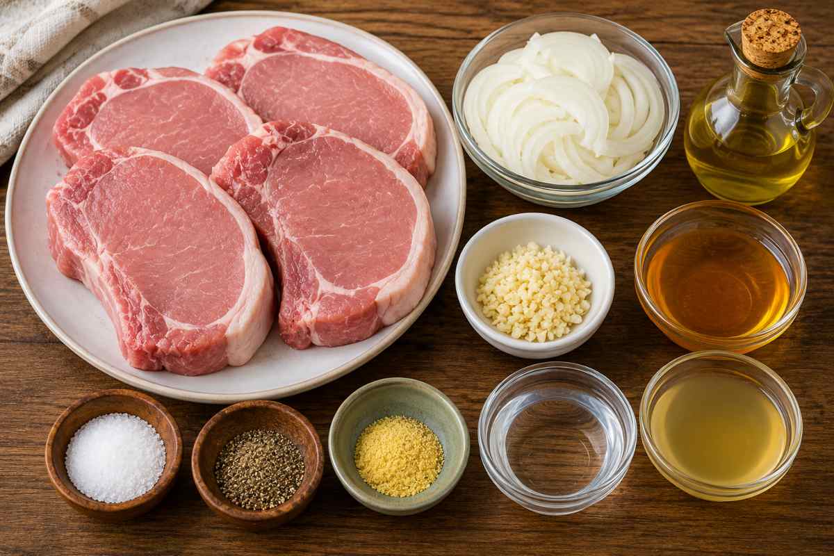 Ingredients for making Honey Garlic Pork Chops
