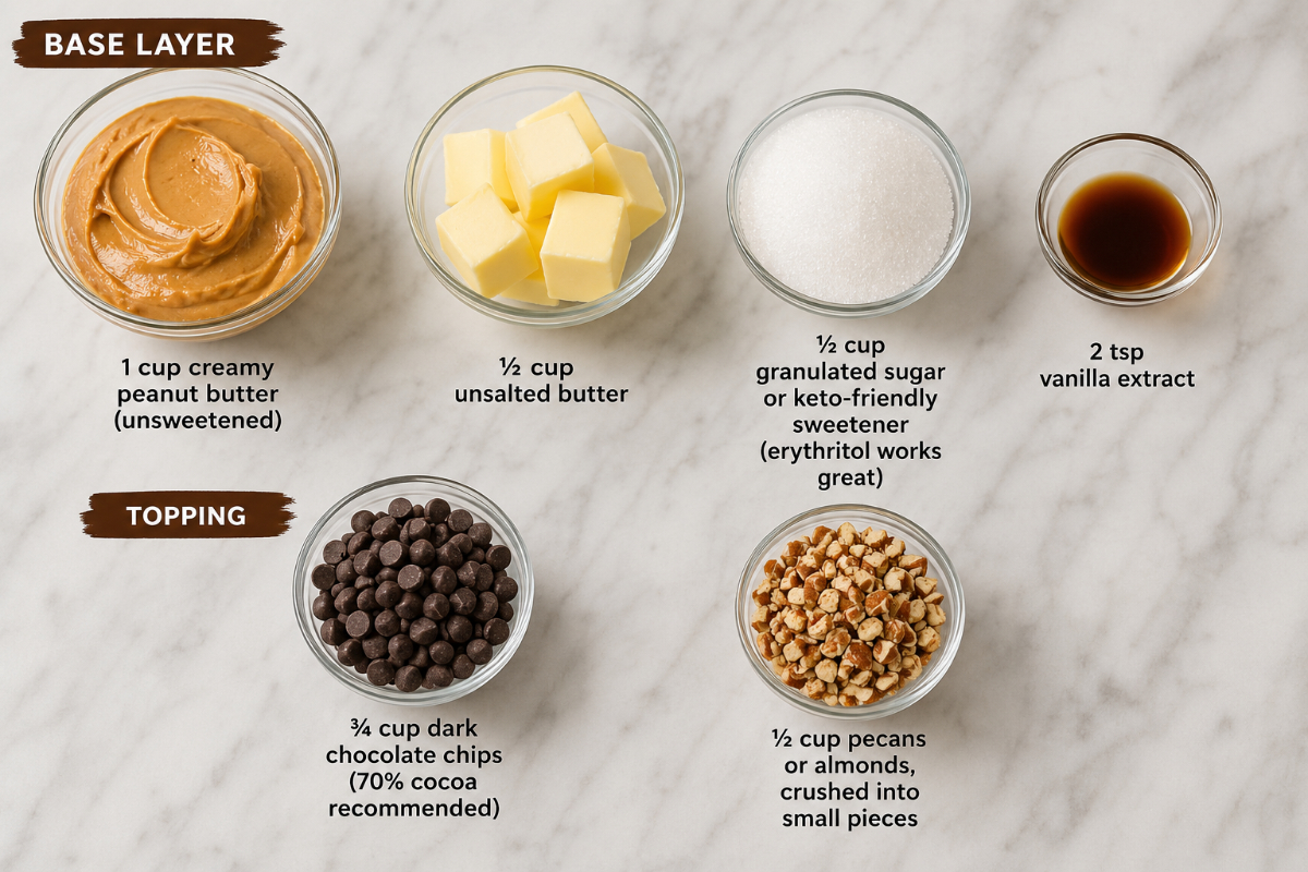 Ingredients For Chocolate Peanut Butter Squares
