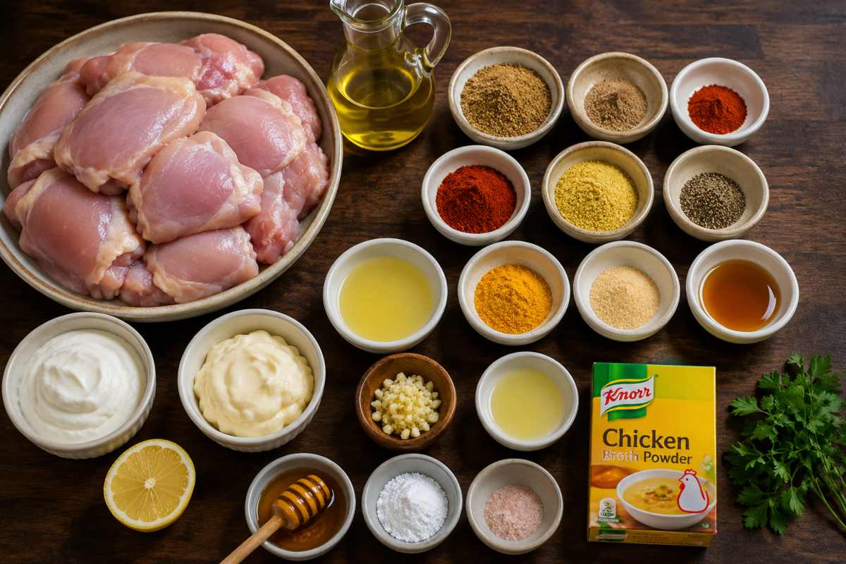 Ingredients for Juicy Chicken Shawarma