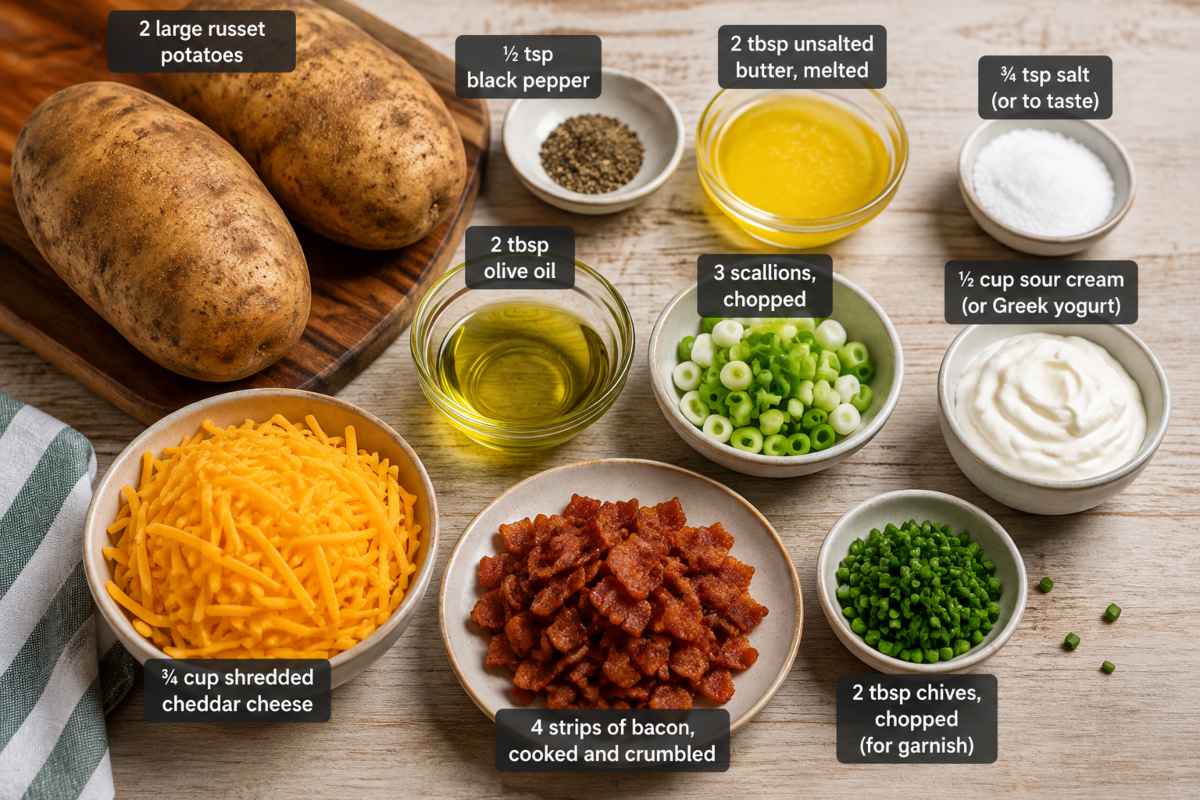 Ingredients for Baked Potatoes Recipe