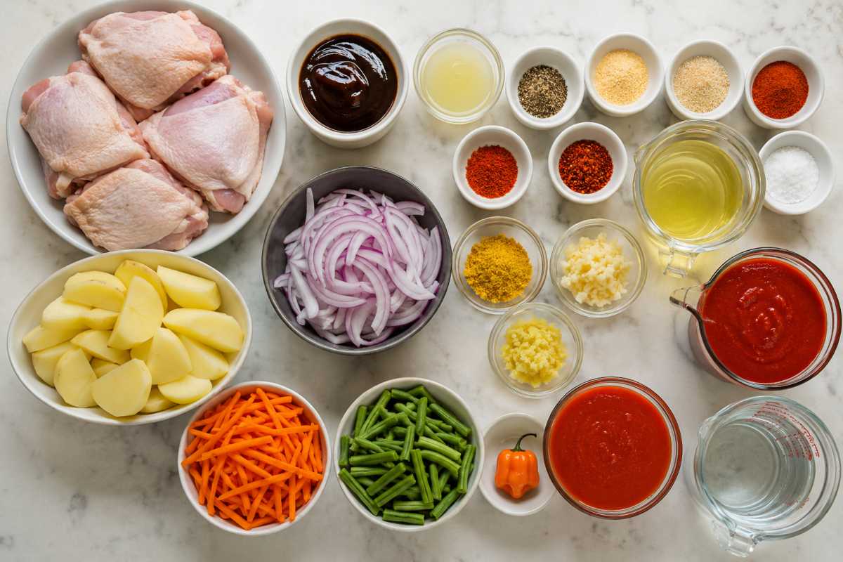 Ingredients for making Chicken with Potato Recipe