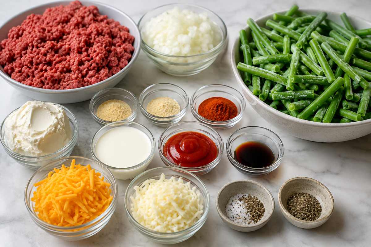 Ingredients for Ground Beef Casserole