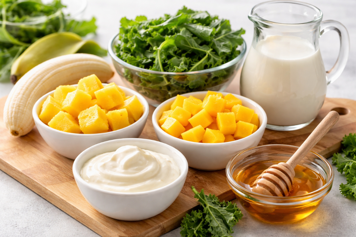 Ingredients of Refreshing Tropical Smoothie