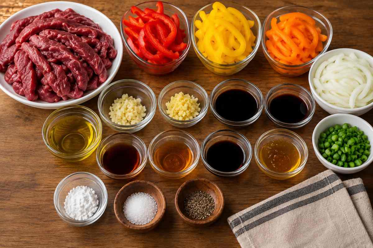 Ingredients for Pepper Steak Recipe