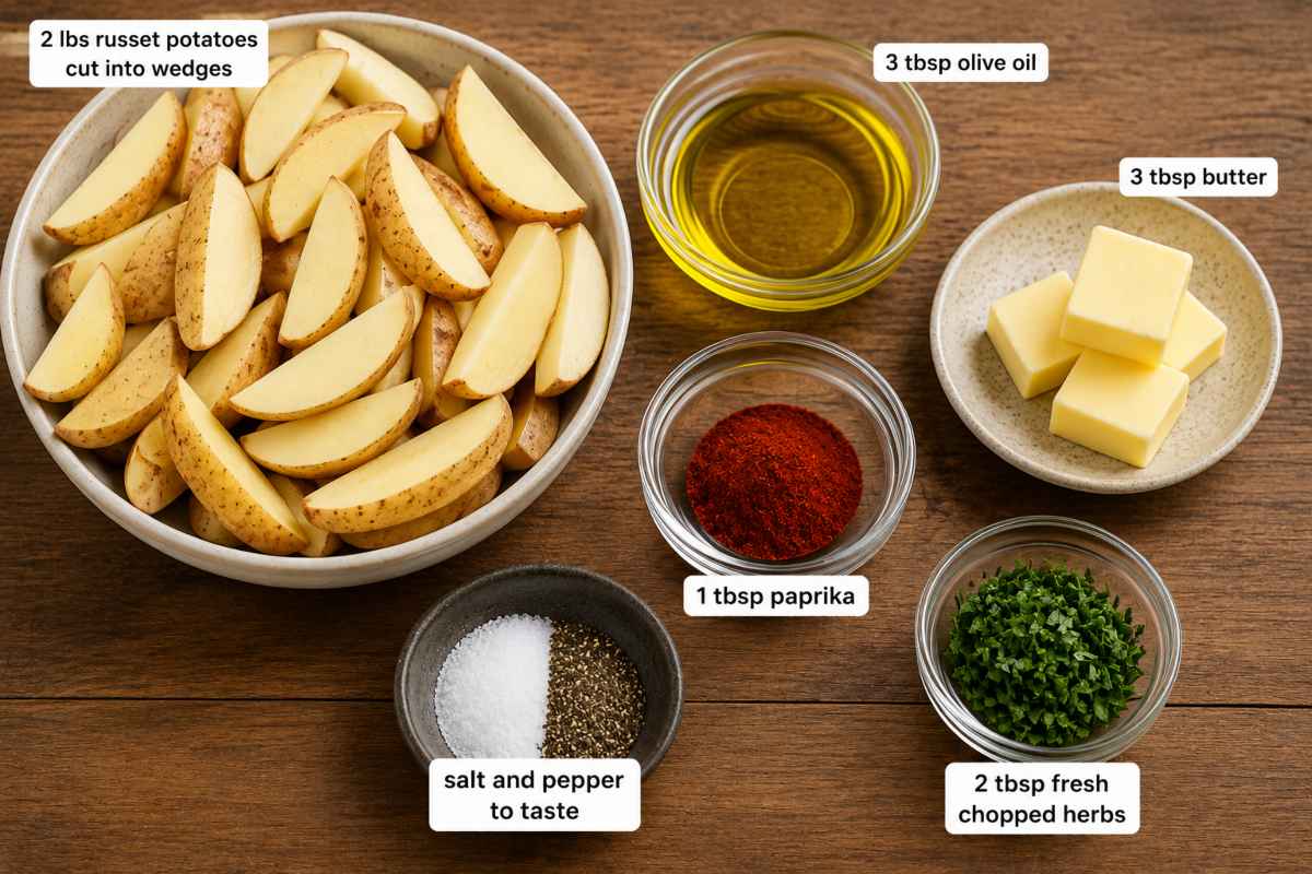 Ingredients for making roast potatoes