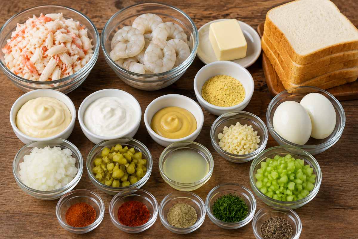 Ingredients for Seafood Sandwich