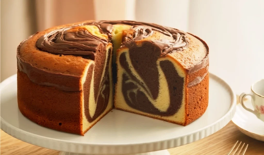 moist-marble-cake-with-a-beautiful,-defined-chocolate-and-vanilla-swirl