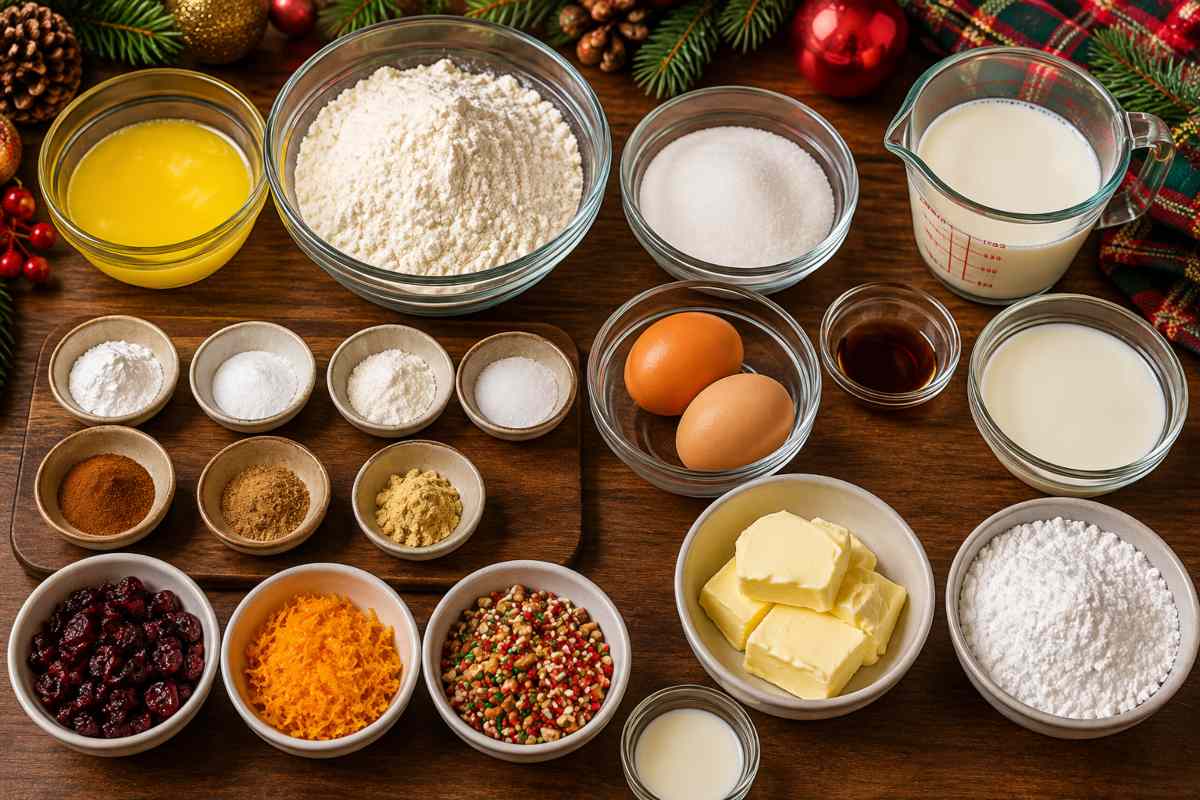 Ingredients for making Christmas Cupcakes Recipe