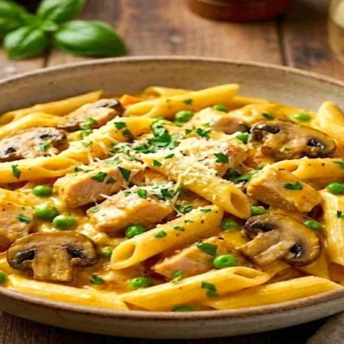 Creamy Garlic Parmesan Turkey Pasta Recipe