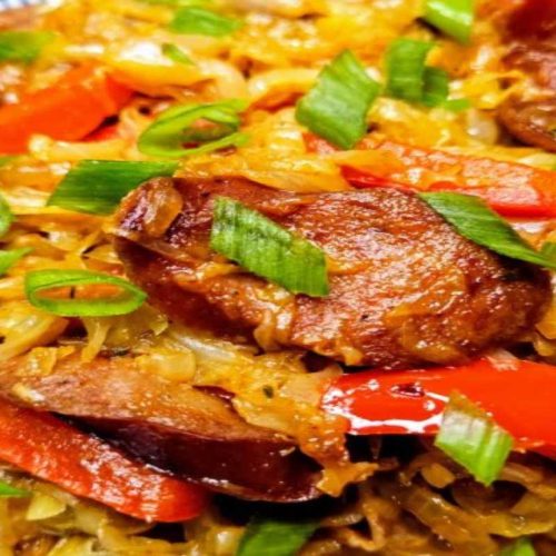 Easy Simple Cabbage Sausauge Skillet Recipe