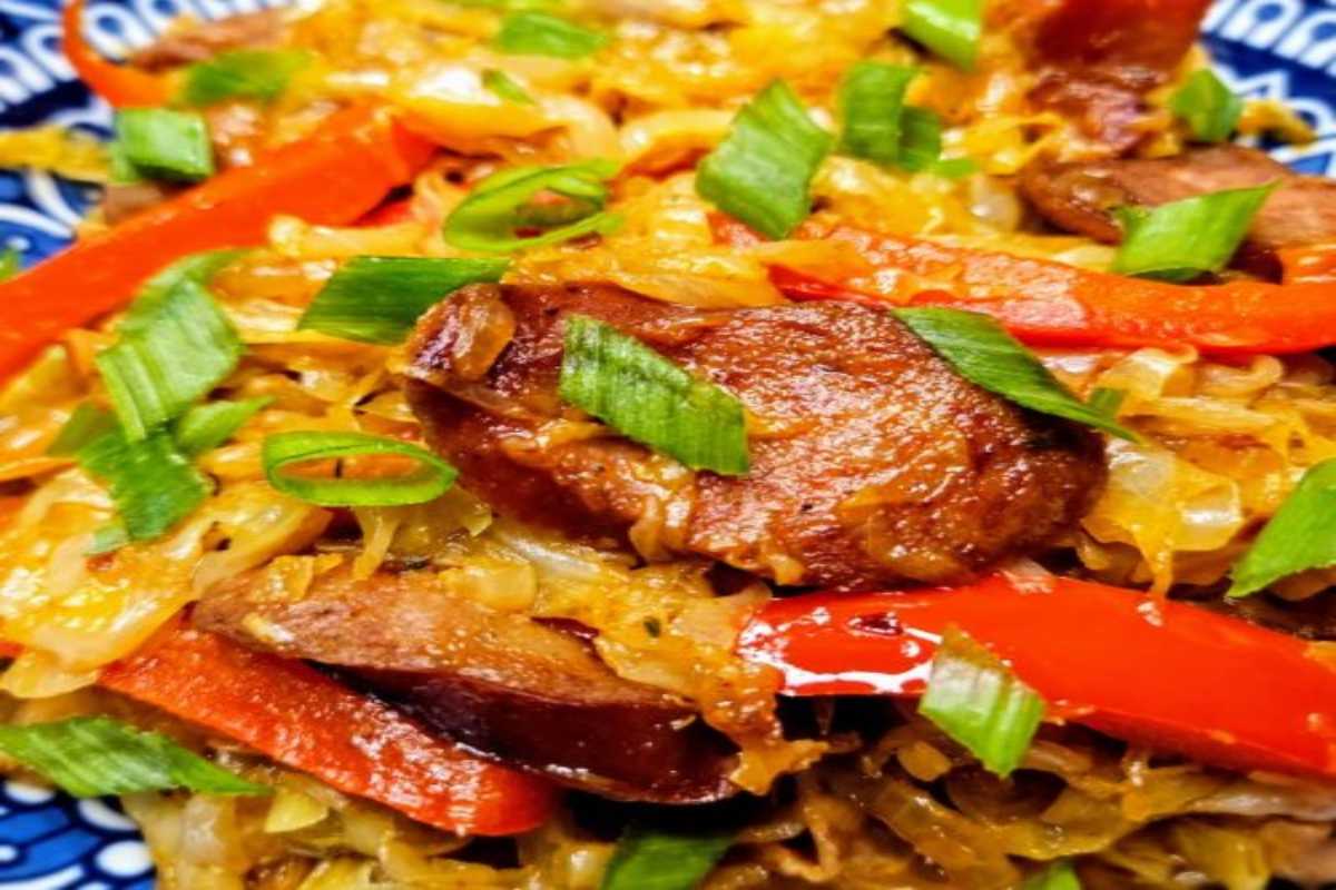 Easy Simple Cabbage Sausauge Skillet Recipe