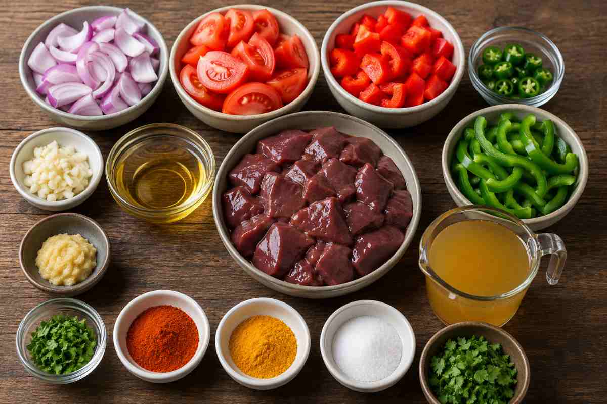 Ingredients For making Peppered Beef Liver