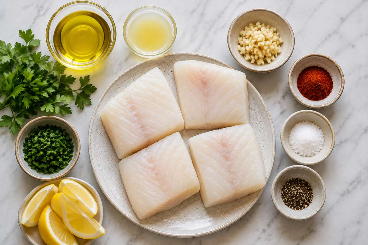 Ingredients for Baked Cod Recipe