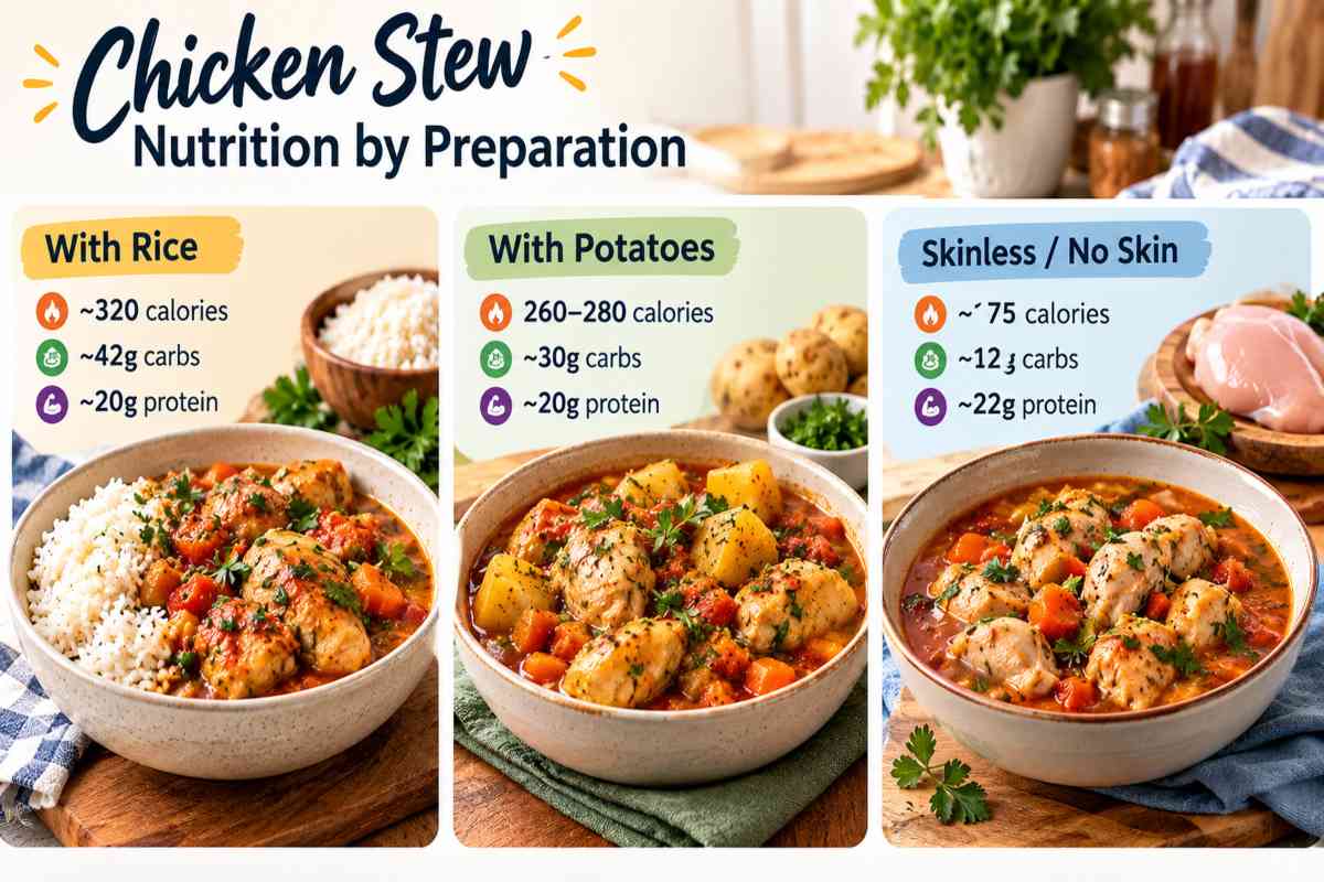 Chicken Stew Nutrition by Preparation