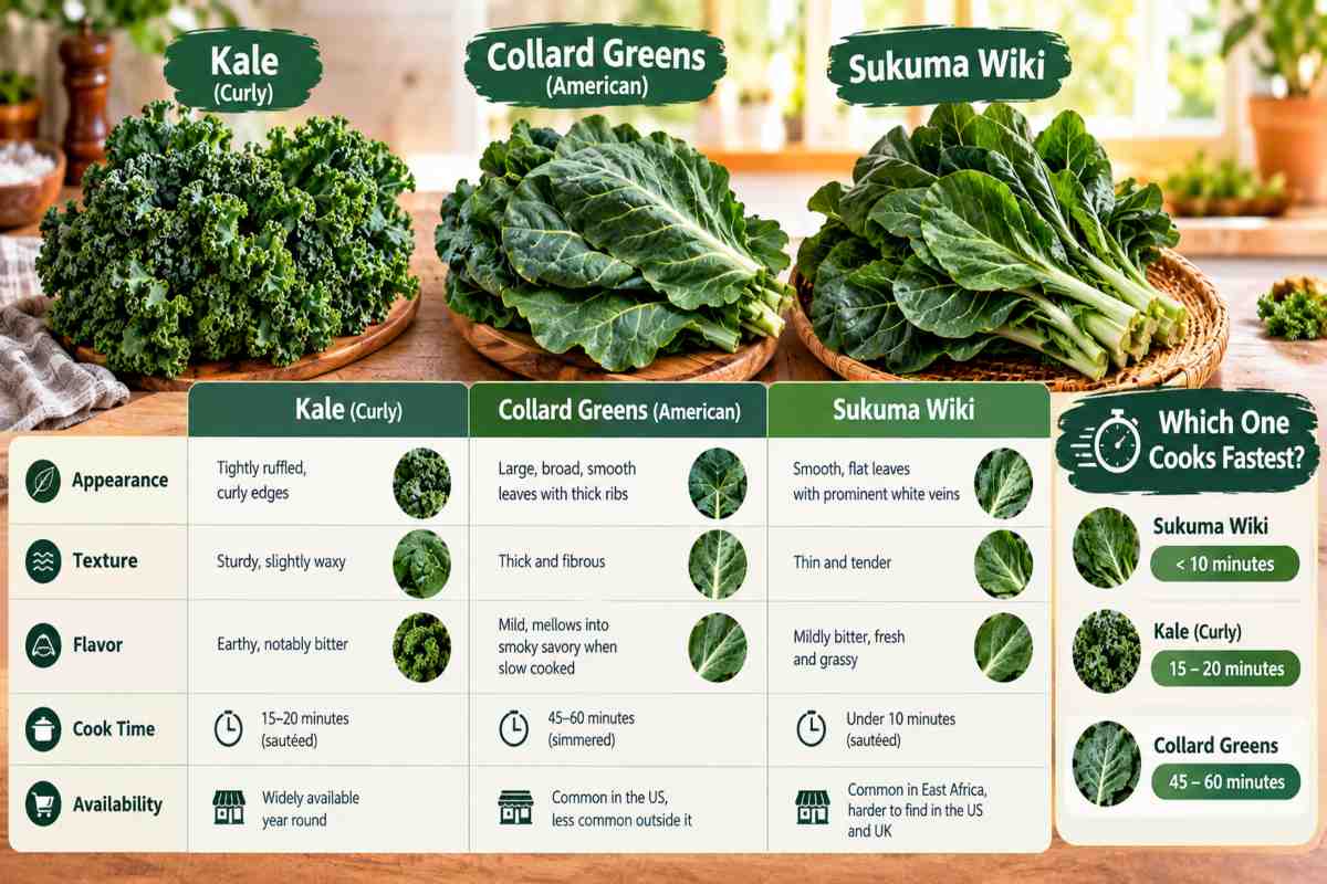 Kale vs Collard Greens vs Sukuma Wiki Comparison Table