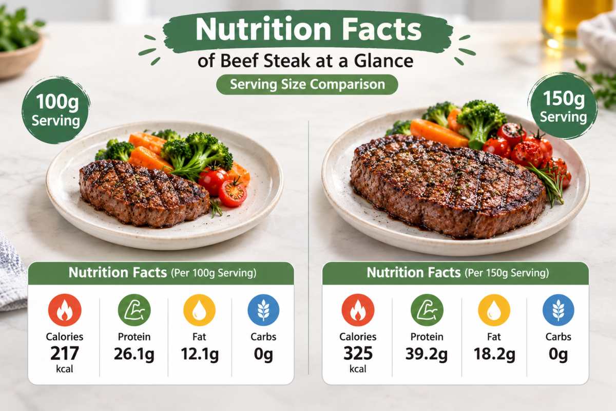 Nutrition Facts of Beef Steak at a Glance