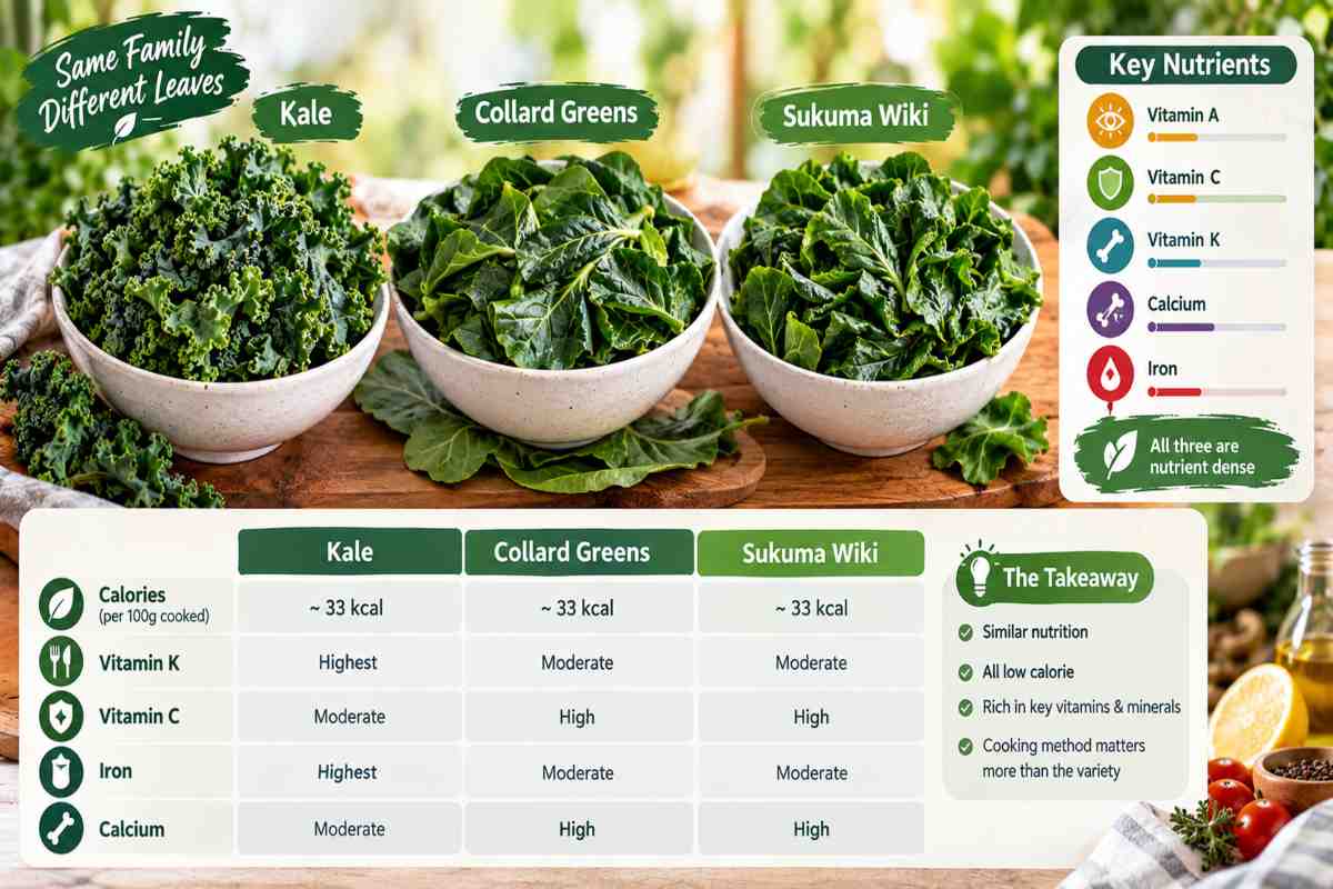 Sukuma Wiki vs Collard Greens and Kale Nutrition Compared