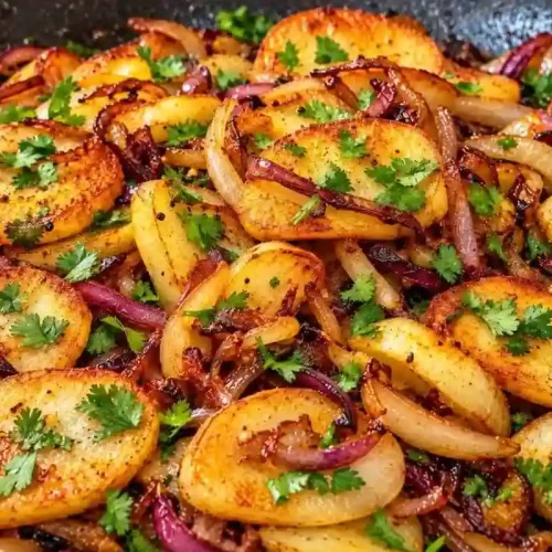 Breakfast Potatoes with Fried Onions