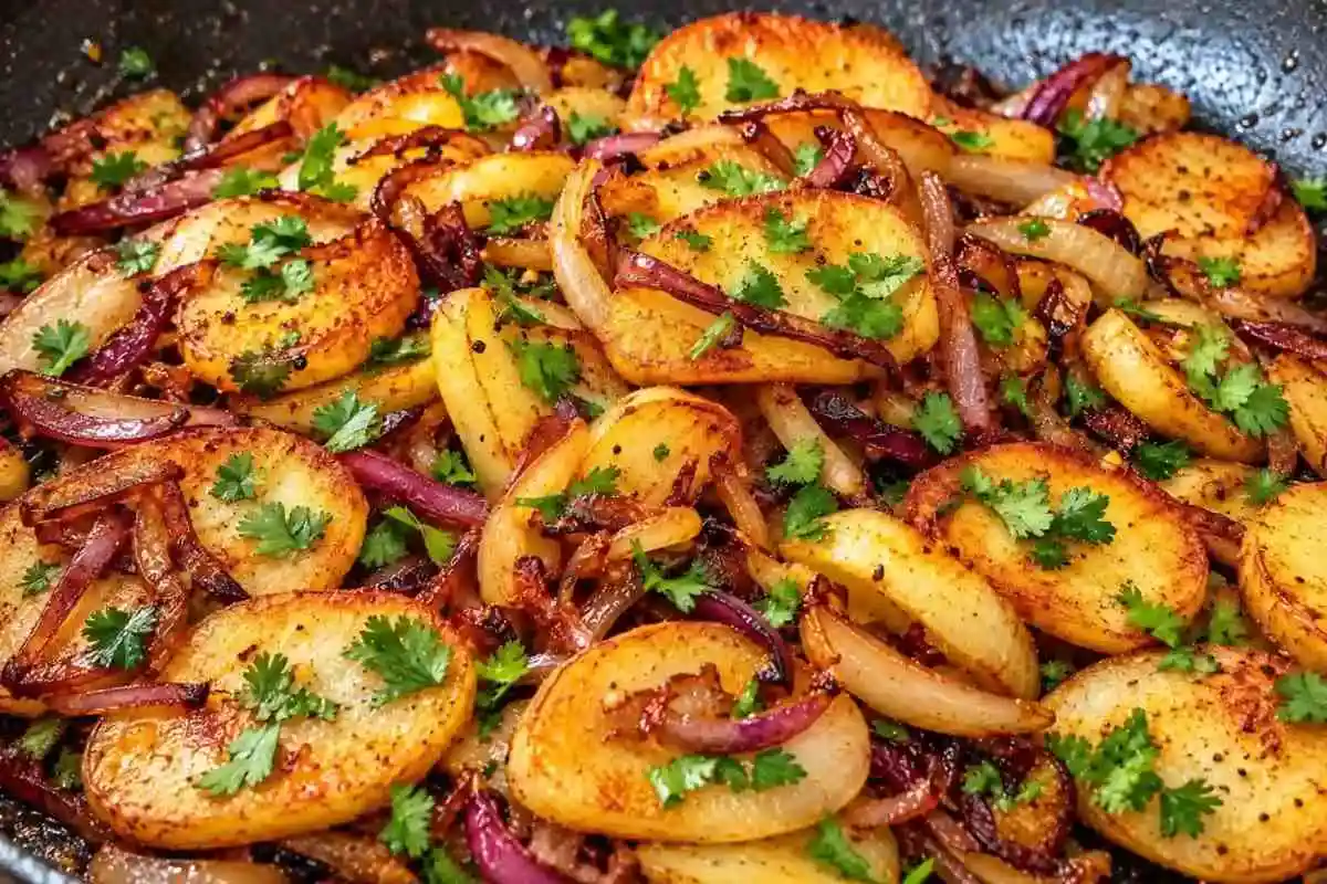 Breakfast Potatoes with Fried Onions