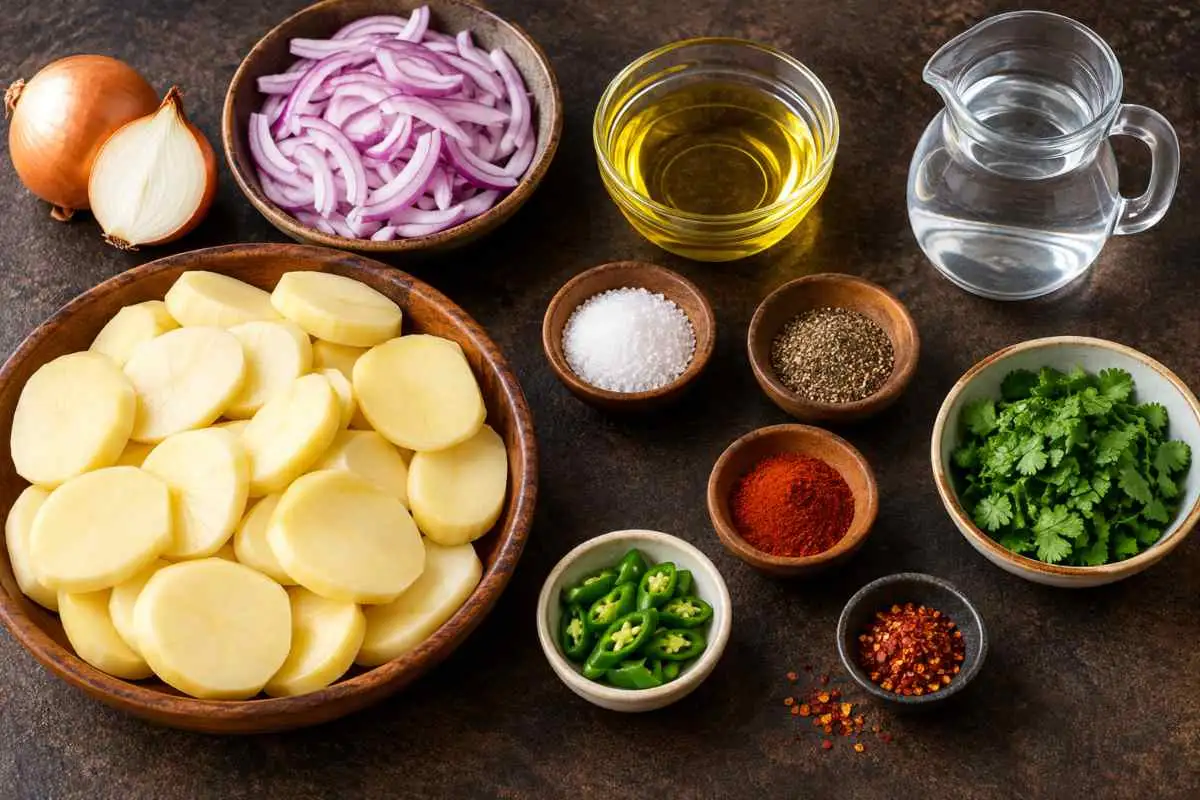 Ingredients for Potatoes with Fried Onions